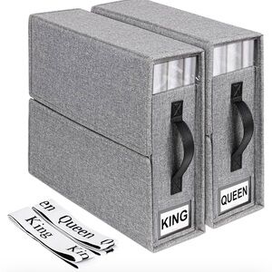 2-Pack Linen Closet Organizer with Zipper for Queen or King